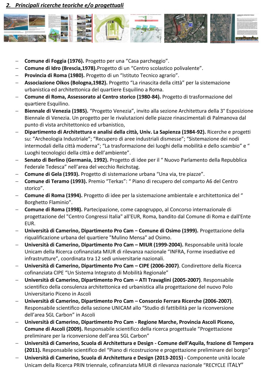 Prof. Arch. Umberto Cao - curriculum