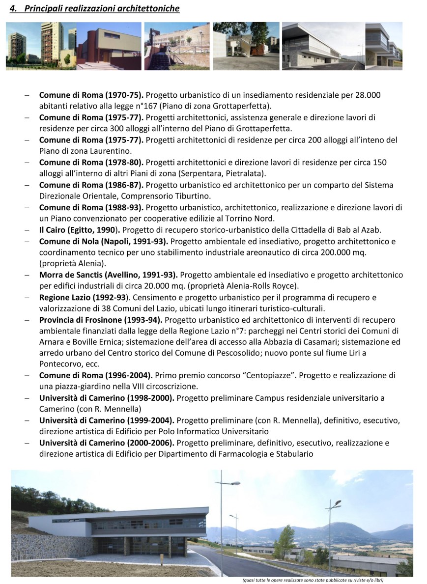 Prof. Arch. Umberto Cao - curriculum